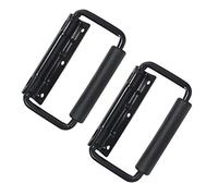 HMF 14991-02 - Set di 2 maniglie pieghevoli, a molla, 3 fori, 13 x 3 cm, colore: Nero