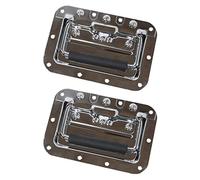 HMF 14992-09 - Set di 2 maniglie pieghevoli, 16 x 10,7 cm, colore: Argento