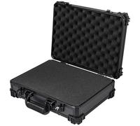 HMF 15502-02 Valigetta di trasporto con schiuma a griglia, valigetta universale, cassetta attrezzi | 39 x 29 x 12 cm | Nero