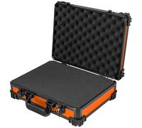 HMF 15502-18 Valigetta di trasporto con schiuma a griglia, valigetta universale, cassetta attrezzi | 39 x 29 x 12 cm | Arancione