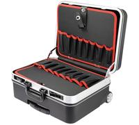 HMF 15602-02 Carrello Porta Utensili Vuoto, Valigetta Porta Attrezzi, Cassetta Attrezzi Grande in Plastica ABS, 47 x 40 x 24,5 cm