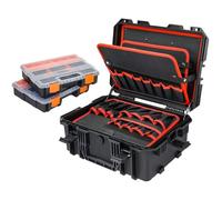 HMF 15603-02 Valigetta per attrezzi da esterno vuota, cassetta per attrezzi grande | 46,5 x 36 x 20,5 cm