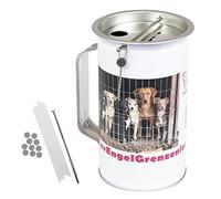 HMF 45100 - 07 Charity box, Donation box, monete metallo 9 cm diametro x 14,5 cm con manico, incl. accessori, layout individuale