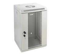 HMF 63309-07 Armadio rack 10 pollici, Armadio di rete | 9 U | Completamente Assemblato | 31,2 x 30 x 48,3 cm | grigio chiaro