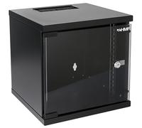 HMF 63406-02 Armadio di rete, armadio server 10 pollici | 6 U | profondità 300 mm | completamente assemblato | porta in vetro | nero