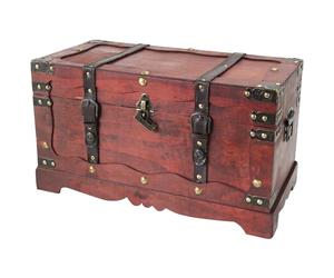 HMF 6400-150 Scrigno del Tesoro in Legno con Lucchetto | 50 x 25 x 28 cm | Grande | Francia