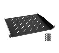 HMF 65499 Ripiano per armadio server | 19 pollici | 1 U | profondità di installazione 400 mm | nero