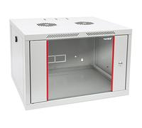 HMF 66407-07 Armadio di rete, armadio server 19 pollici | 7 U | 450 mm di profondità | completamente assemblato | porta in vetro | grigio chiaro