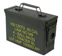 HMF 70010 Cassa per le Munizioni in stile militare USA, Secchio porta Munizioni, Scatola di Metallo, 27,5 x 17,5 x 9,5 cm, verde