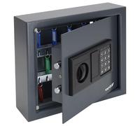 HMF Cassaforte a chiave con serratura elettronica | 30 ganci | 30 x 28 x 10 cm | Antracite