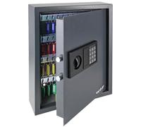 HMF Cassaforte a chiave con serratura elettronica | 71 ganci | 46 x 36 x 12 cm | Antracite