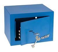 HMF Cassaforte piccola con chiave, cassaforte da armadio | 23 x 17 x 17 cm | Blu