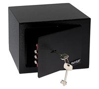 HMF Cassaforte piccola con chiave, cassaforte da armadio | 23 x 17 x 17 cm | Nero