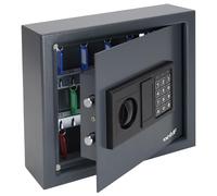 HMF Cassaforte Portachiavi con codice numerico, Armadietto Portachiavi con serratura elettronica | 30 ganci | 30 x 28 x 10 cm | Antracite