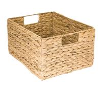 HMF Cestino portaoggetti, cestino pieghevole intrecciato in giunco acquatico | Dimensioni L | 36 x 28 x 20 cm