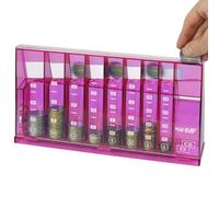 HMF Contamonete con smistamento automatico per conservare gli spiccioli, selezionatore di monete trasparente con scala valori come salvadanaio per bambini | 24 x 12 x 5 cm | Rosa