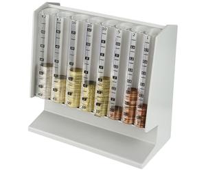 HMF Contamonete per ordinare e conservare gli spiccioli, selezionatore di monete trasparente con scala dei valori, salvadanaio per bambini | 21 x 19,5 x 10 cm | Grigio chiaro
