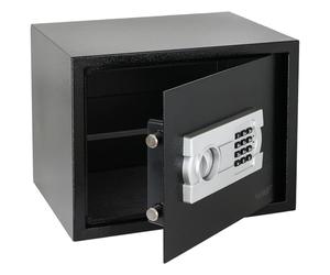 HMF Safe cassaforte per casa, hotel o ufficio, cassaforte da mobile con serratura a combinazione per documenti DIN A5 | 31 x 20 x 20 cm | Nero