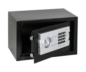 HMF Safe cassaforte per casa, hotel o ufficio, cassaforte da mobile con serratura a combinazione per documenti DIN A5 | 31 x 20 x 20 cm | Nero