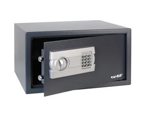 HMF Safe cassaforte per casa, hotel o ufficio, cassaforte da mobile con serratura a combinazione per laptop da 15 pollici e documenti DIN A3 | 45 x 25 x 36,5 cm | Antracite
