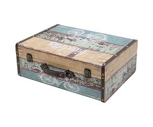HMF VKO106 Valigia in Legno Vintage | 44 x 32 x 16 cm | Grande | Bicicletta