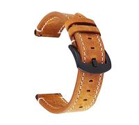 HMFANG 18 mm 20 mm 22 mm in pelle cinturino a sgancio rapido compatibile con uomo marrone nero cinturino in pelle di vitello bifacciale, 21mm