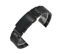 HMFANG 18mm 20mm 22mm 24mm 26mm 28mm 30mm Cinturino For Orologio In Acciaio Inossidabile Cinturino In Metallo Classico Solido For Orologio Da Polso Con Perni(Black,18mm)