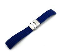 HMFANG 22mm Silicone Sostituzione del silicone Band Blue Blue Soft Silicone Watch Straps Guardia cinturino a molla e strumento di rimozione incluso