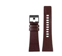 HMFang Adatta for Diesel Watchbands da uomo Polso da uomo GRANDE TAGLIA BANDS P-OLICE 2 6mm 28mm 30mm 32mm Cinturino in pelle nera in pelle genuina marrone(D brown black,26mm)