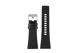 HMFang Adatta for Diesel Watchbands da uomo Polso da uomo GRANDE TAGLIA BANDS P-OLICE 2 6mm 28mm 30mm 32mm Cinturino in pelle nera in pelle genuina marrone(D black silver,30mm)