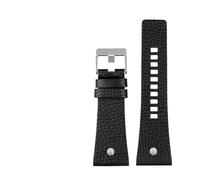 HMFang Adatta for Diesel Watchbands da uomo Polso da uomo GRANDE TAGLIA BANDS P-OLICE 2 6mm 28mm 30mm 32mm Cinturino in pelle nera in pelle genuina marrone(C black silver,32mm)