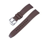 HMFang Cinturino For Orologio 18mm 20mm 22mm 24mm Cinturino Sportivo Nero Polsino Verde Con Barra A Molla A Sgancio Rapido(Brown,18mm silver buckle)