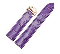 HMFang Cinturino for orologio cinturino in vera pelle 18/20/22mm compatibile con uomo/donna, sostituisci cinturini compatibili con Tank Solo(Purple rose gold,18mm)