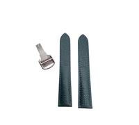 HMFANG Cinturino for orologio compatibile con TAnk SOLO da uomo e da donna, con chiusura deployante, accessori for orologi, cinturino morbido in vera pelle.(Dark green silver,19mm)