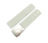 HMFang Cinturino for orologio in gomma siliconica da 20 mm nero blu arancione con fibbia pieghevole cinturino impermeabile compatibile con l'orologio Tissot PRS516 T044(White silver,Without clasp)