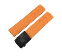 HMFang Cinturino for orologio in gomma siliconica da 20 mm nero blu arancione con fibbia pieghevole cinturino impermeabile compatibile con l'orologio Tissot PRS516 T044(Orange black,Without clasp)