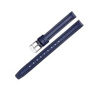 HMFang Cinturino For Orologio In Silicone + Vera Pelle A Sgancio Rapido Da 10 Mm, 12 Mm E 14 Mm, Compatibile Con Cinturino Impermeabile Da Donna Fossil DW(Blue,10mm)