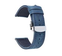 HMFANG Cinturino for Orologio retrò in Vera Pelle 18mm 19mm 20mm 21mm 22mm 24mm Crazy Horse Cinturino for Orologio da Polso da Donna E Uomo(Blue_19mm)
