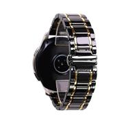 HMFANG Cinturino In Acciaio E Ceramica Da 20 Mm 22 Mm Compatibile Con Samsung Galaxy Watch4 5 40 Mm 45 44 Mm Pro Cinturino(Black and gold,24mm)