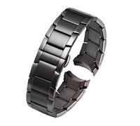 HMFang Cinturino In Acciaio Inossidabile Compatibile Con Armani AR2448 2447 2432 2433 2458 2434 2453 Cinturino In Metallo Massiccio Con Estremità Curva Da Uomo, Bracciale Da 22 Mm(Black)