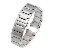 HMFang Cinturino In Acciaio Inossidabile Compatibile Con Armani AR2448 2447 2432 2433 2458 2434 2453 Cinturino In Metallo Massiccio Con Estremità Curva Da Uomo, Bracciale Da 22 Mm(Silver)