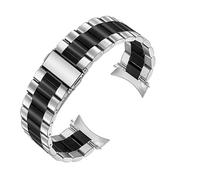 HMFANG Cinturino in acciaio inossidabile da 20 mm e 22 mm compatibile con Galaxy S3 Watch da 42 mm e 46 mm SM-R800(Black silver,20mm(for 42mm))