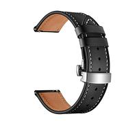 HMFANG Cinturino in pelle da 22 mm con sgancio rapido, compatibile con gli accessori for smartwatch Vivoactive 4S/Move 3S/Active S/Rey(Black,For Garmin Move 3S)
