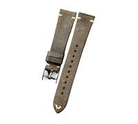 HMFANG Cinturino In Pelle Smerigliata Fatto A Mano 19 20mm Bracciale Morbido In Pelle Bovina Di Primo Strato Retrò Compatibile Con Cinturini For Orologi Antichi(Gray,22mm)