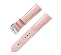 HMFang Cinturino in Vera Pelle da Donna in Morbida Pelle di Litchi Cinturino in Pelle di Vacchetta Cinturino for Orologio da Uomo Impermeabile 14 16 18mm Accessori for Catena di Orologi(Pink,18mm)
