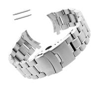 HMFANG Cinturino per orologio in acciaio inossidabile 18 mm 20 mm 22 mm 24 mm bracciale bracciale curvo orologio bracciale doppio blocco fibbia ricambio per cintura da polso, 24mm, agata