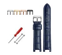 HMFANG Cinturino Per Orologio In Pelle Vacchetta Compatibile Con Orologi GC, 22 X 13 Mm E 20 11, Dentato, Blu Genuino, 20-11 rose bcukle