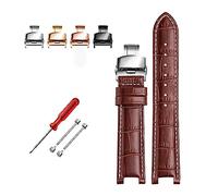 HMFANG Cinturino Per Orologio In Pelle Vacchetta Compatibile Con Orologi GC, 22 X 13 Mm E 20 11, Dentato, Blu Genuino, 20-11 gold bcukle