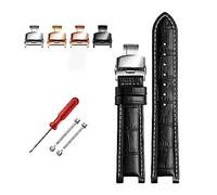 HMFANG Cinturino Per Orologio In Pelle Vacchetta Compatibile Con Orologi GC, 22 X 13 Mm E 20 11, Dentato, Blu Genuino, 20-11 silver bcukle