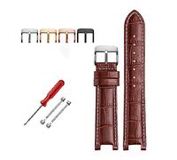 HMFANG Cinturino Per Orologio In Pelle Vacchetta Compatibile Con Orologi GC, 22 X 13 Mm E 20 11, Dentato, Blu Genuino, 22-13 black bcukle